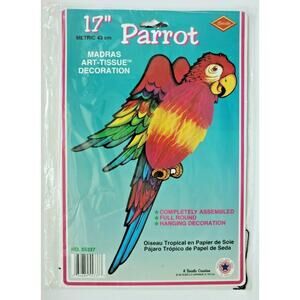 1983 Beistle Parot Art Tissue Decoration 17" New In Packaging